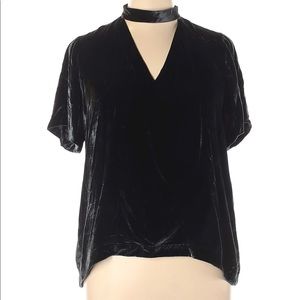 Madewell velvet short sleeve top